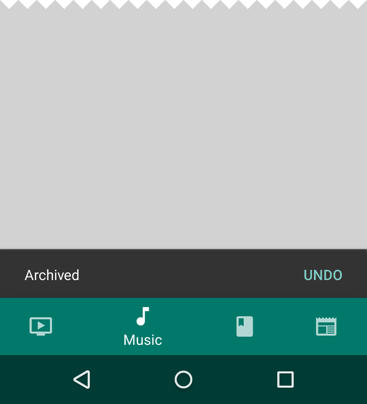 Material Design 中的 Snackbar 位于底部导航栏后面