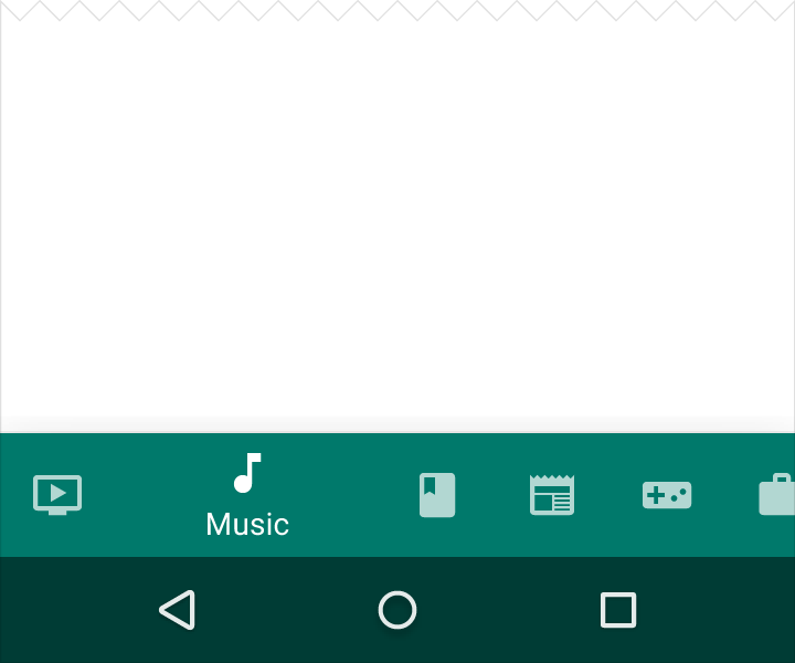 Material Design 中的底部导航栏无滚动条