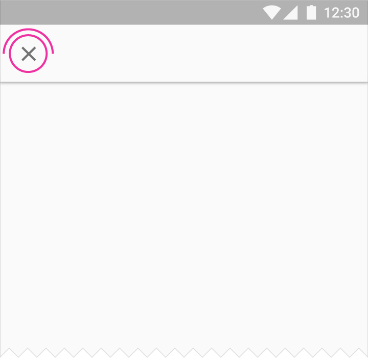 Dismiss bottom sheet with "X" action in Material Design