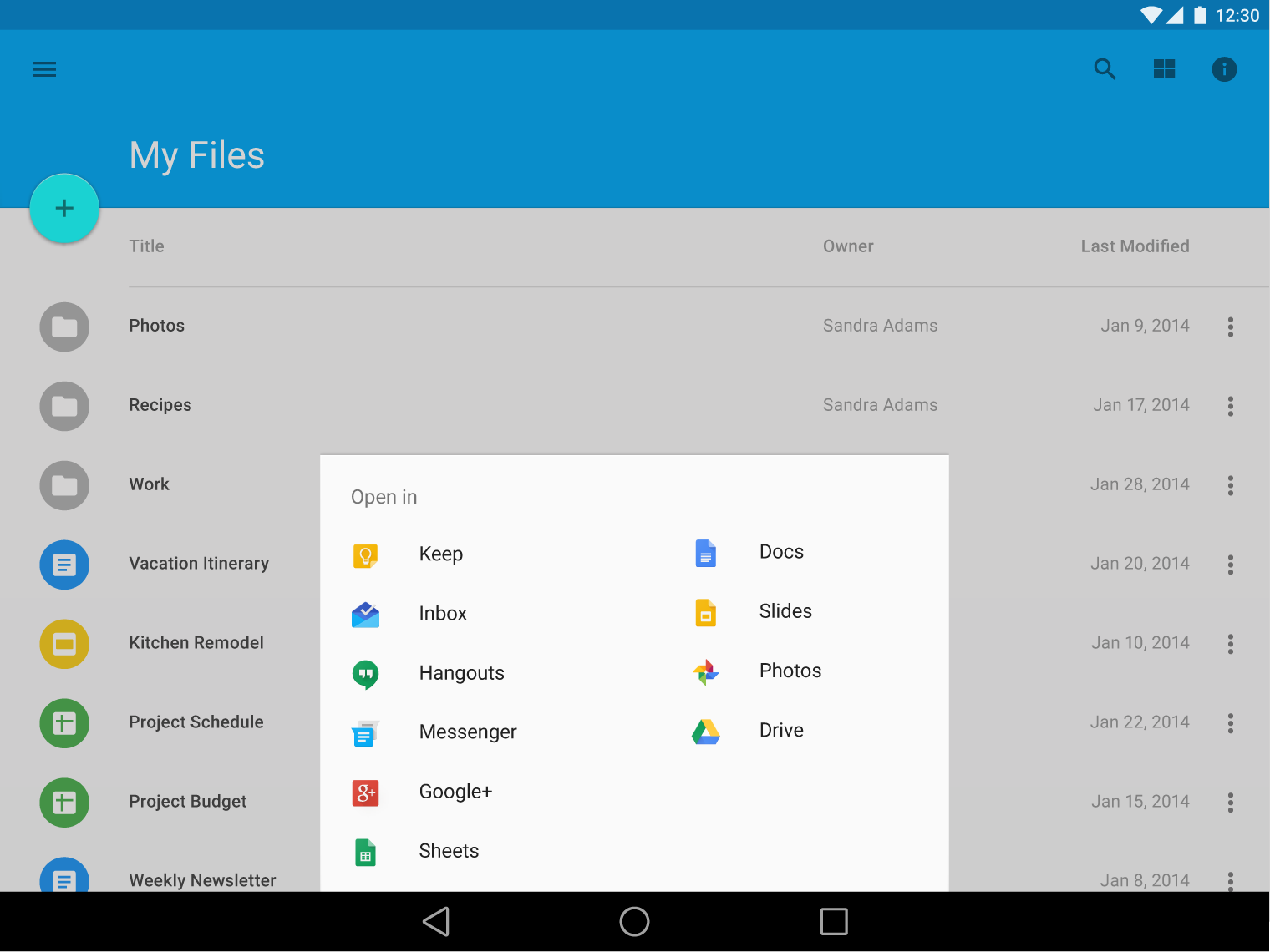 Material Design long list bottom sheet on tablet