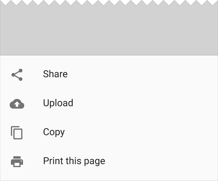 Material Design bottom sheet in a mobile app