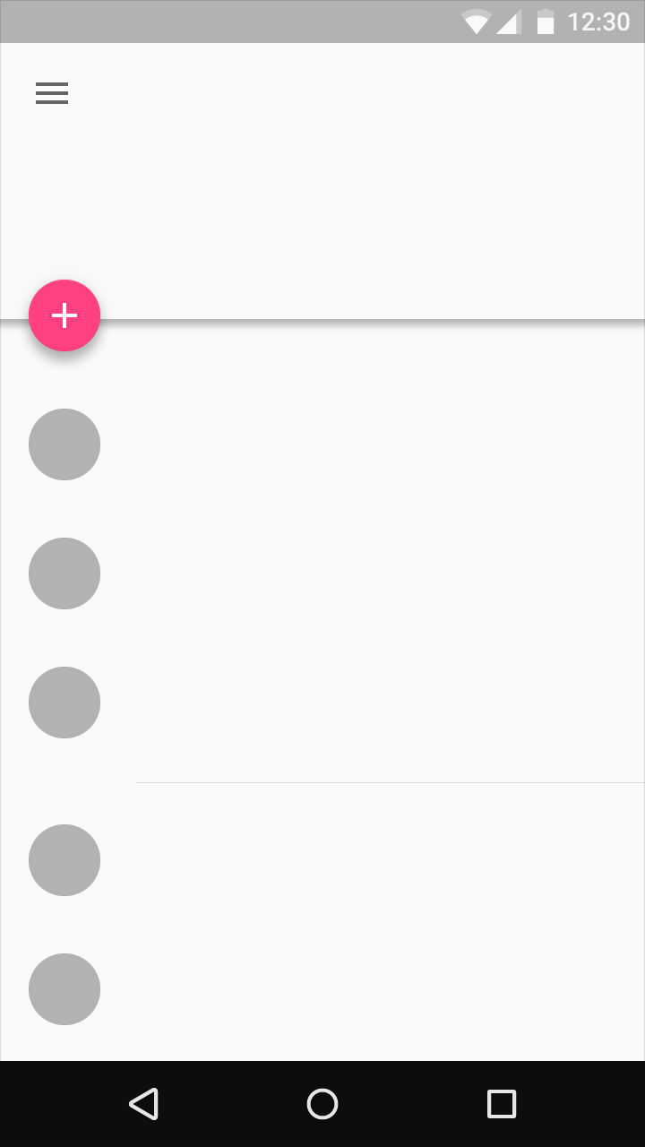Mini floating action button in Material Design