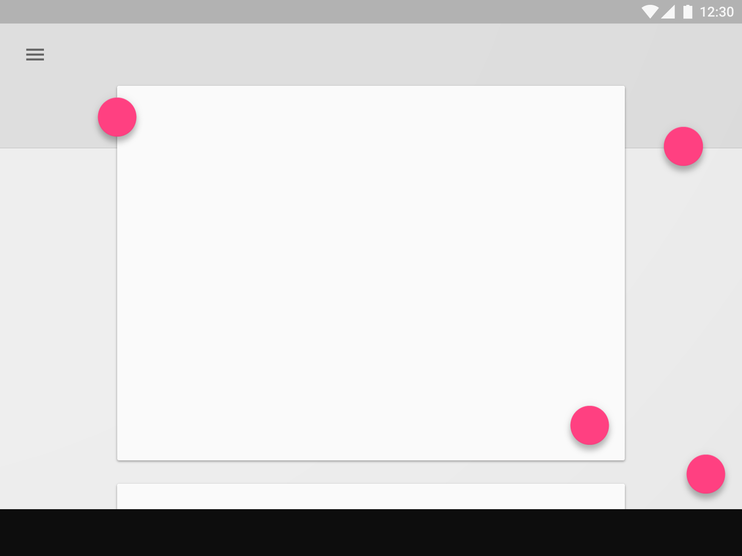 One floating action button per screen in Material Design