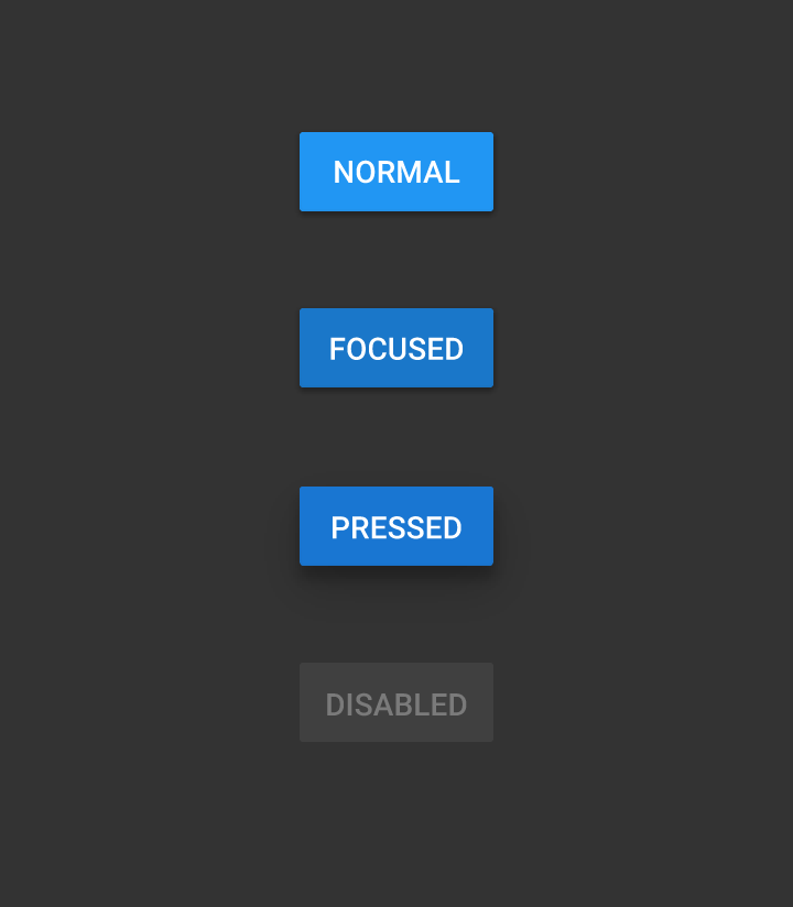 Material Design 凸起按钮暗色主题