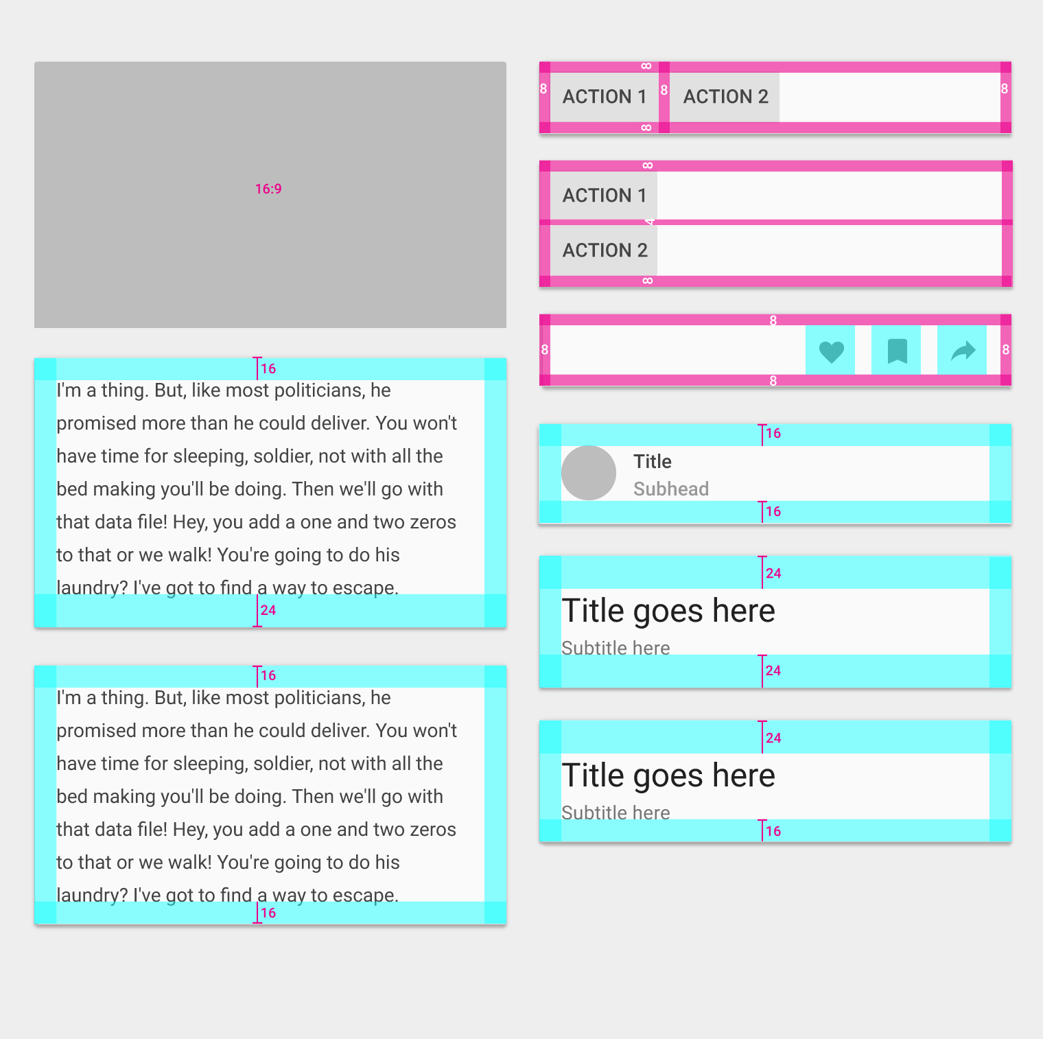 Material Design 中富媒体内容块的规范