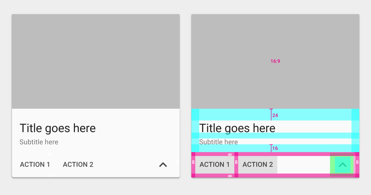 Material Design 示例中的内容块组合