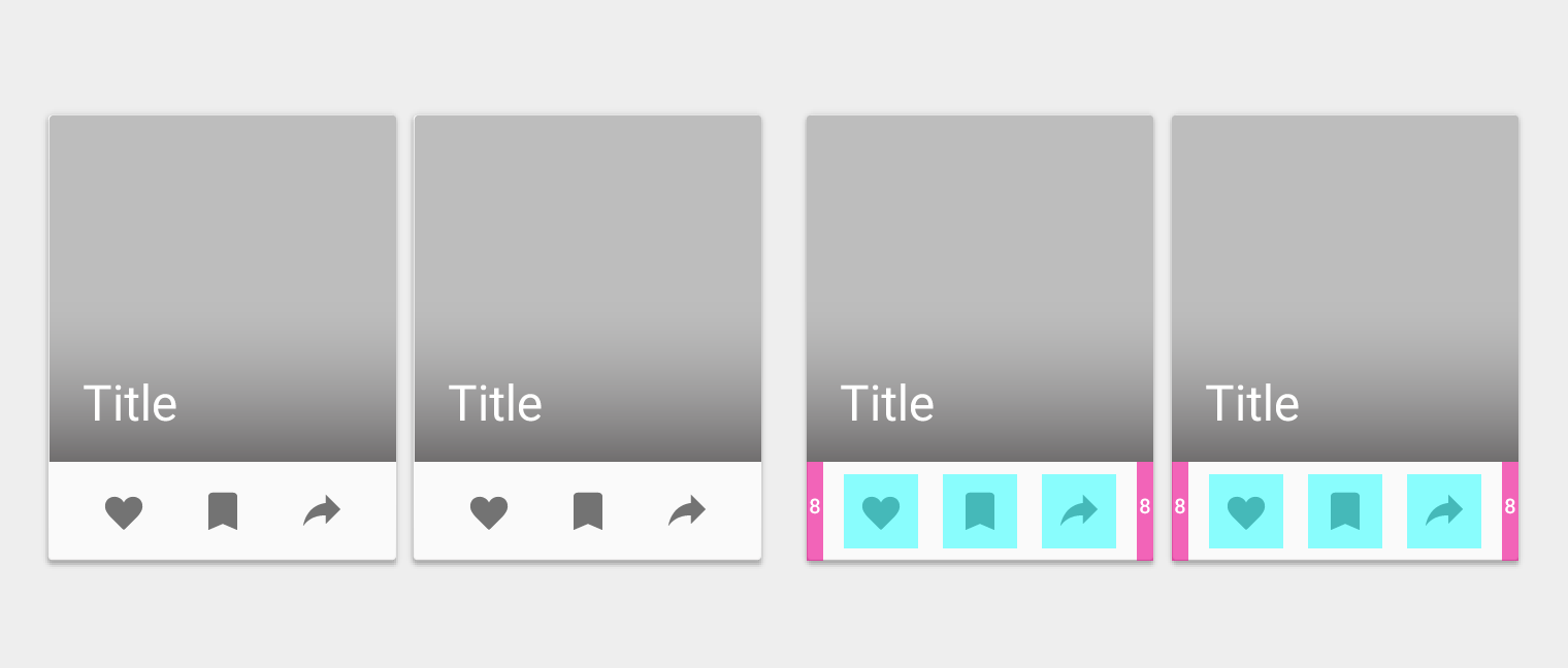 Material Design 示例中的内容块组合
