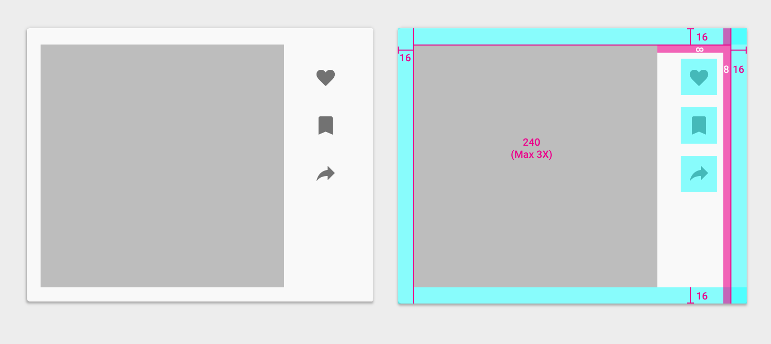 Material Design 示例中的内容块组合