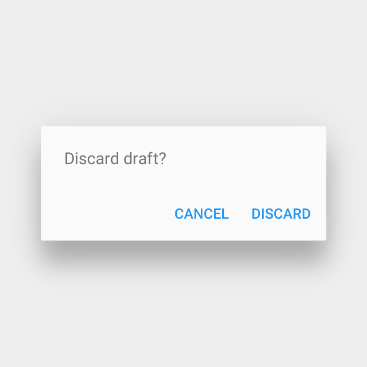 Material Design action: Discard decision outcome