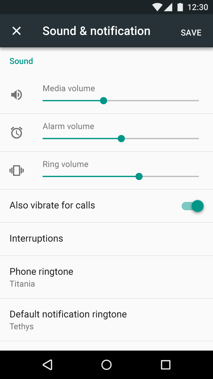 Material Design: Tap 'X' to discard changes