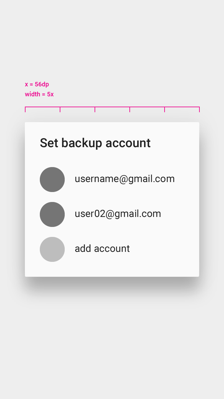 Dialog width on mobile is based on Material Design units