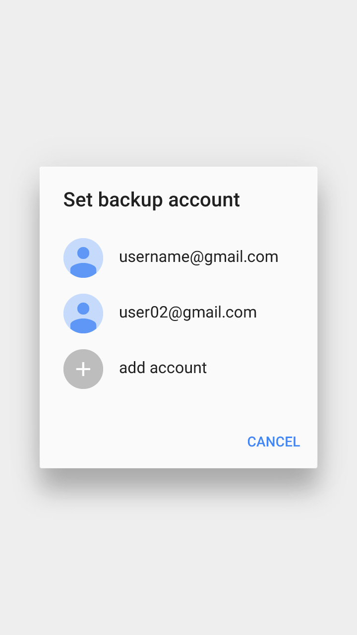Simple dialog with "Cancel" button - Material Design