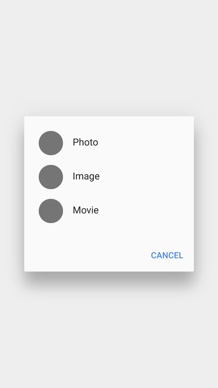 Simple dialog with Cancel button in Material Design