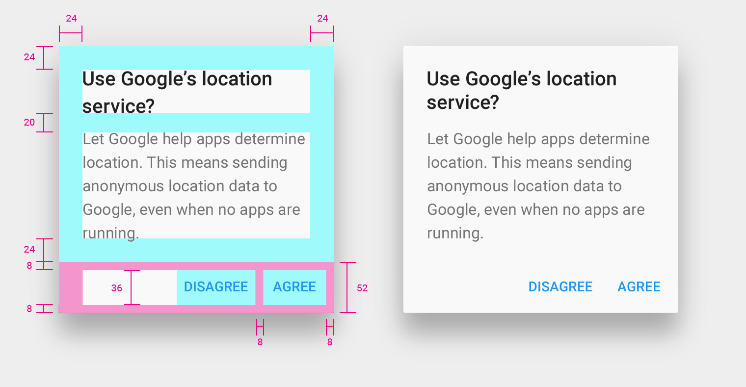 Content padding in Material Design dialogs