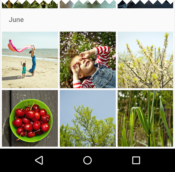 Material Design: Align grid tiles away from view edges