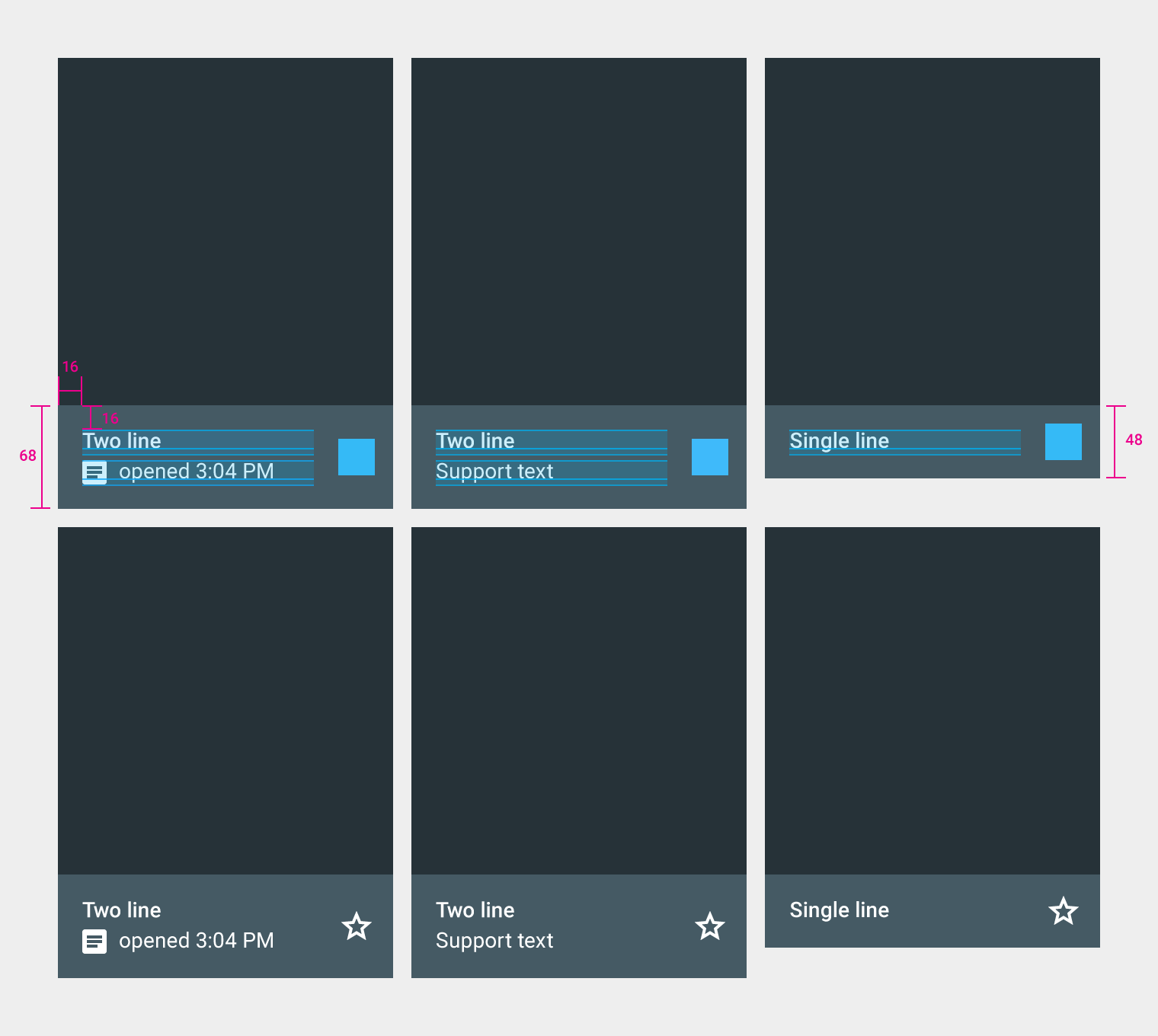 Style for Material Design grid lists