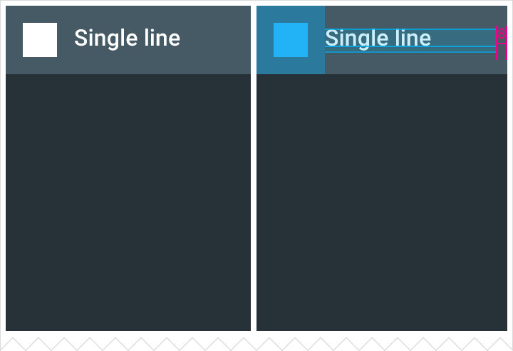 Material Design single-line grid list header icon