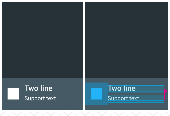 Material Design: Two-line text with icon