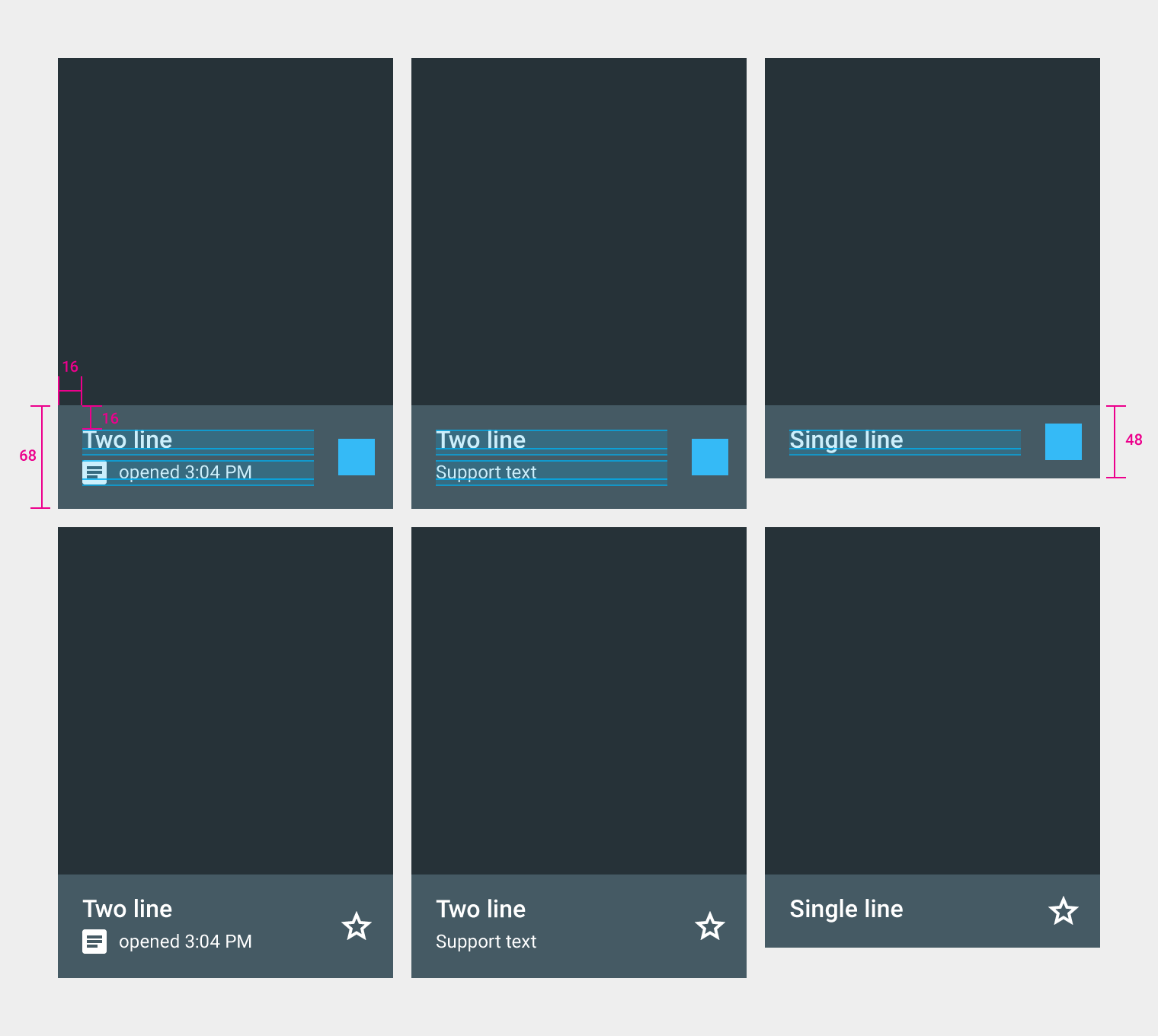 Style for Material Design grid lists