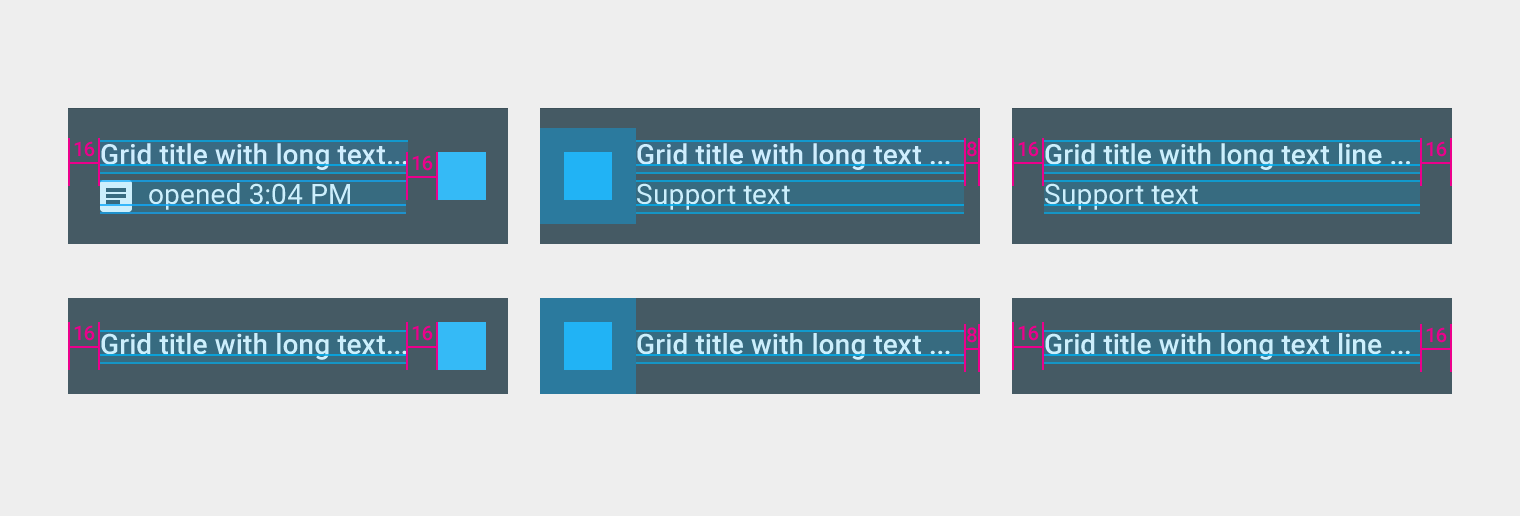 Text truncation in headers and footers of Material Design grid lists