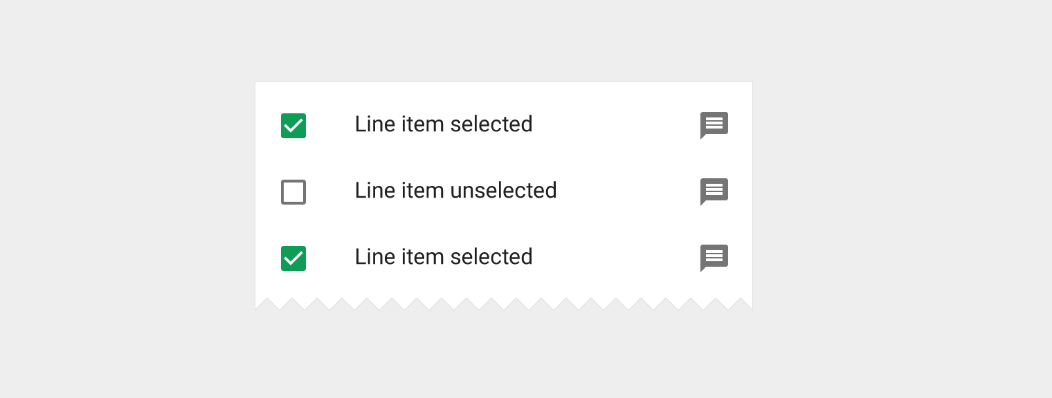 Material Design 中的复选框作为主操作和状态标识符