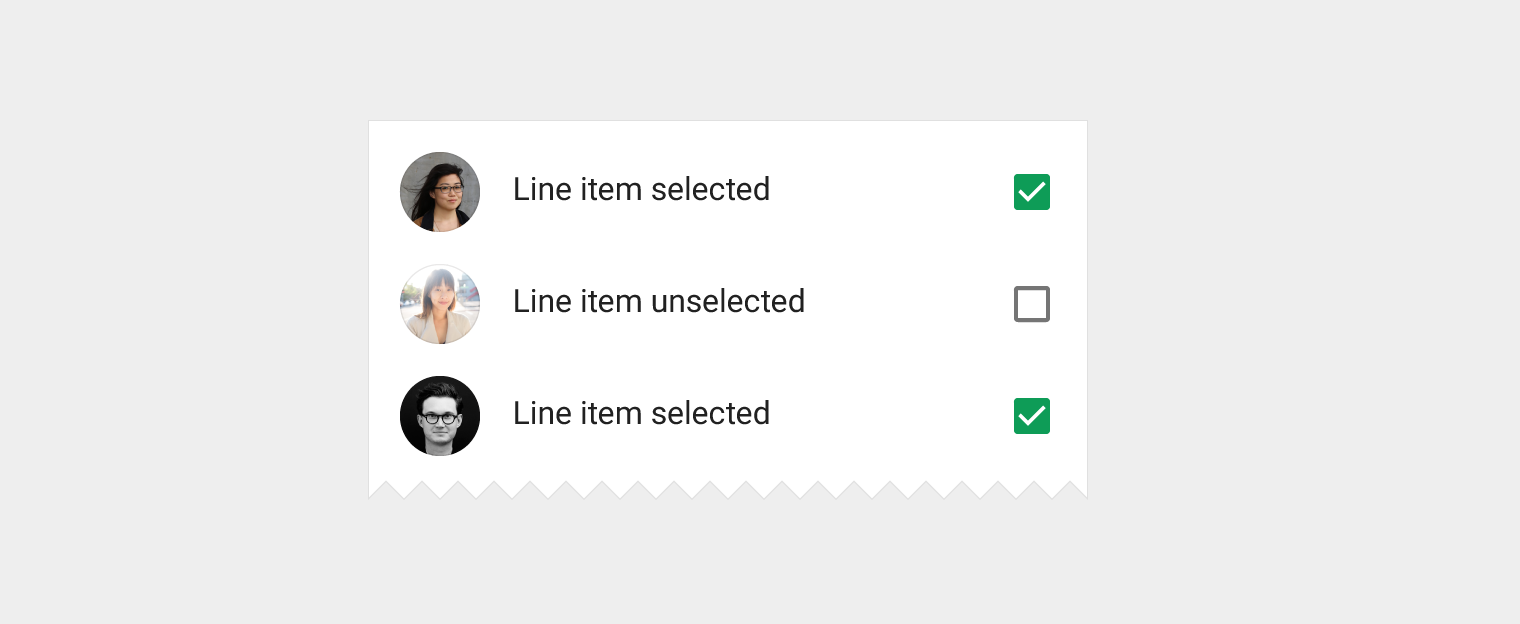 Material Design 中的复选框作为副操作