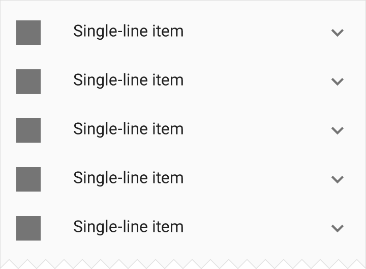 Material Design 中折叠的单行列表项