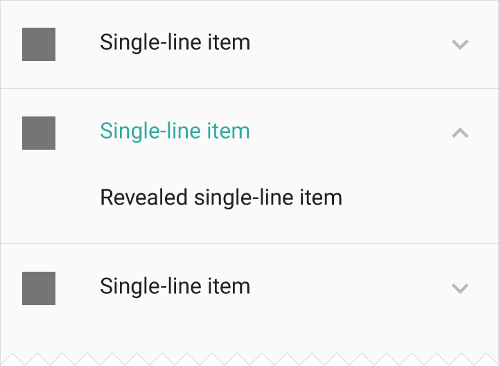 Material Design 中展开的单行列表项