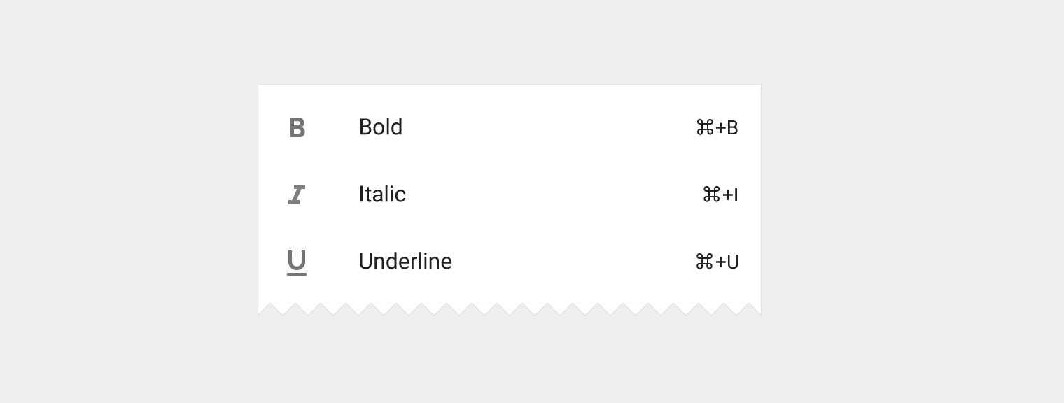 Material Design 中加粗、斜体和下划线的键盘快捷键