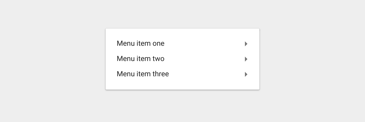 Material Design 菜单项表示交互时弹出子菜单