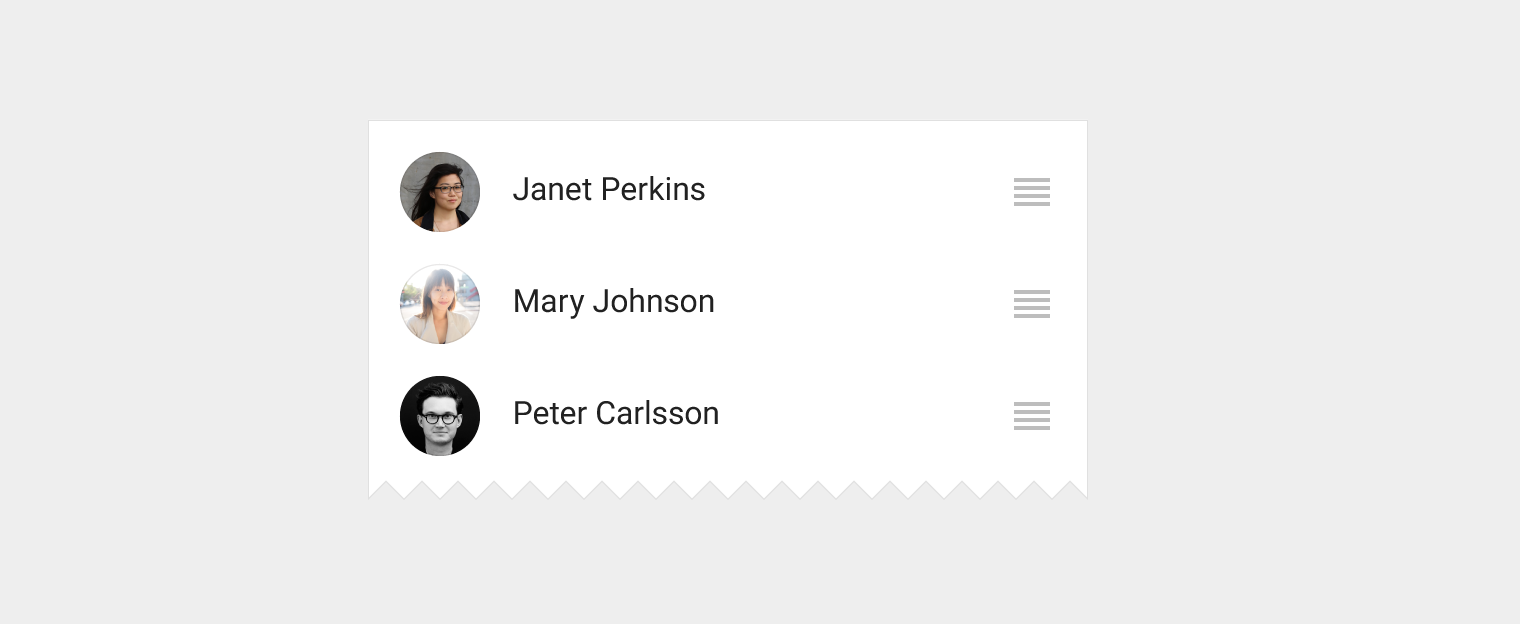 Material Design 中用于列表项的重新排序图标