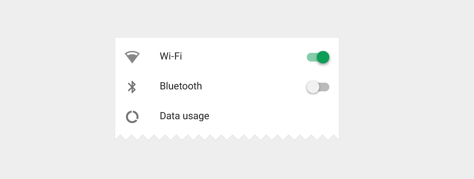 Material Design 中的开关作为副操作,支持单独点击