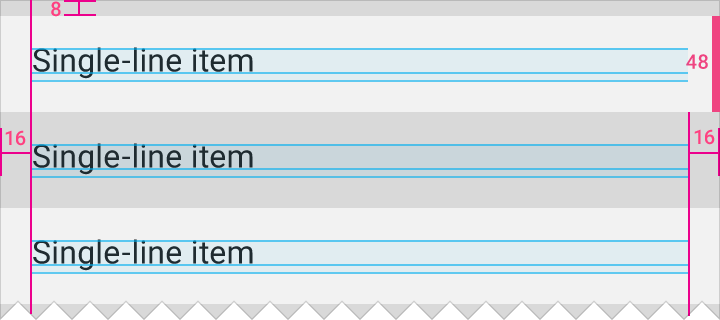 Material Design 中的单行列表规范