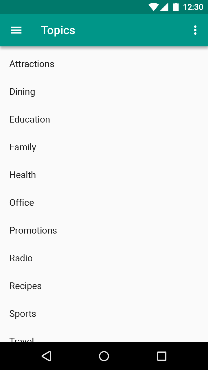 Material Design 中的单行列表示例