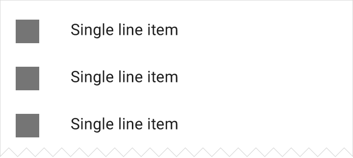 Material Design 中的含图标单行列表