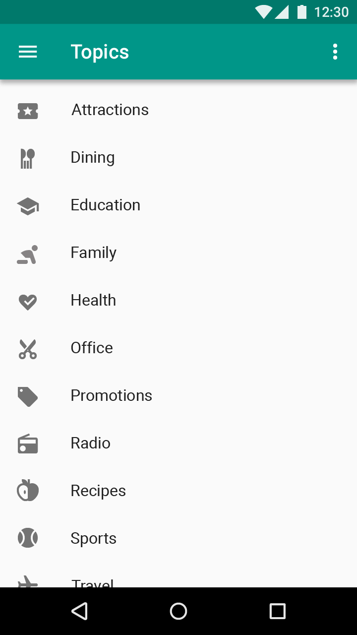 Material Design 中的单行列表示例