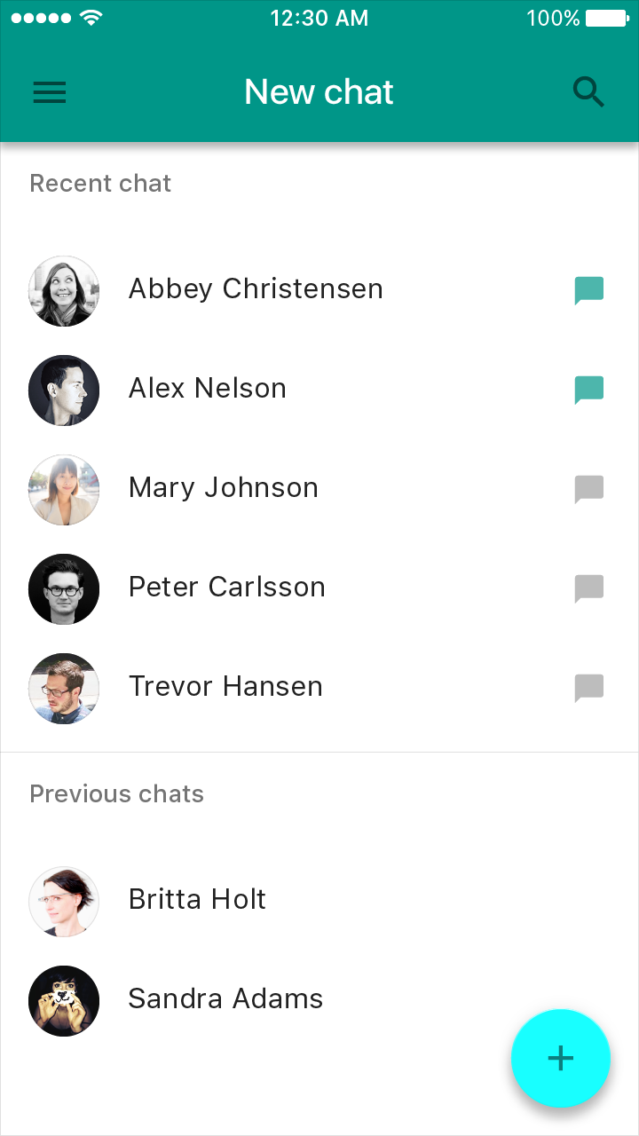Material Design 的带头像单行列表示例