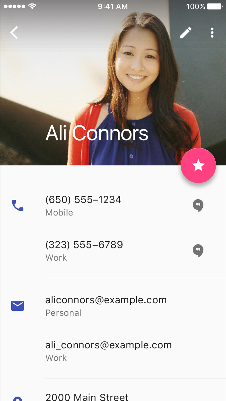 Material Design 的含图标两行列表示例
