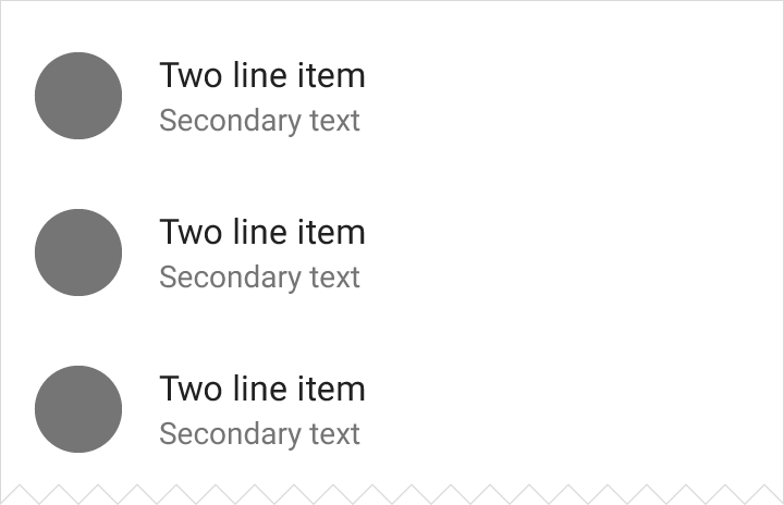 Material Design 中含头像的两行列表