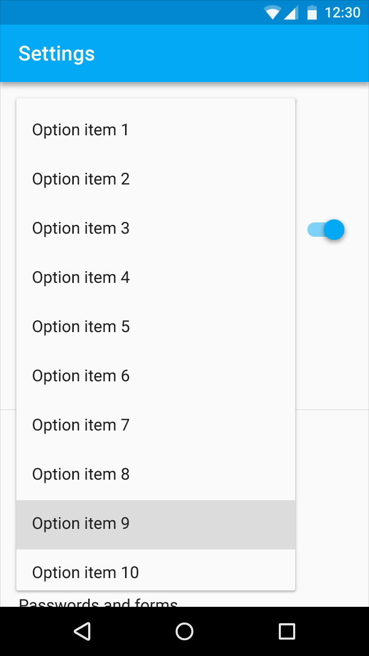 Material Design 中菜单可能还有更多可用项