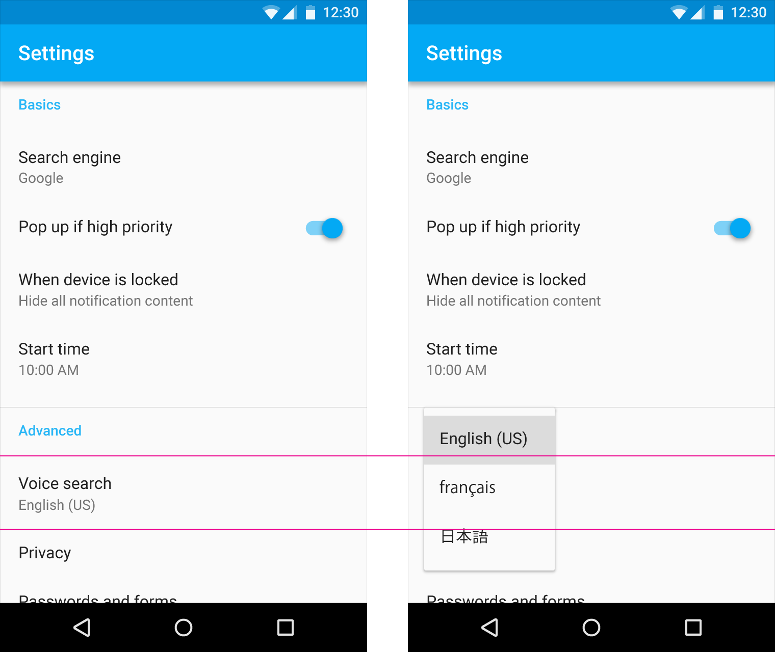 Material Design 中的菜单项垂直重新定位