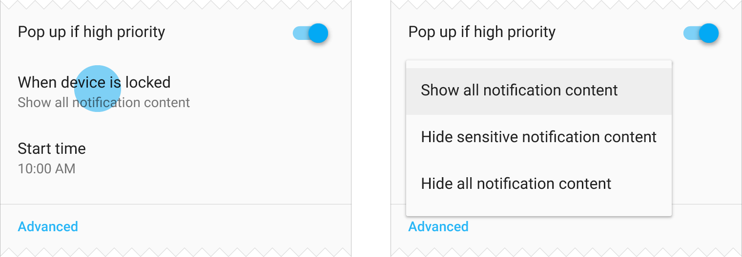 Material Design 中的简单菜单显示在触发元素上