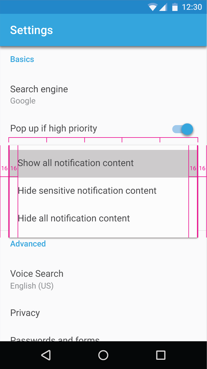 Material Design 中菜单宽度随字符串长度变化