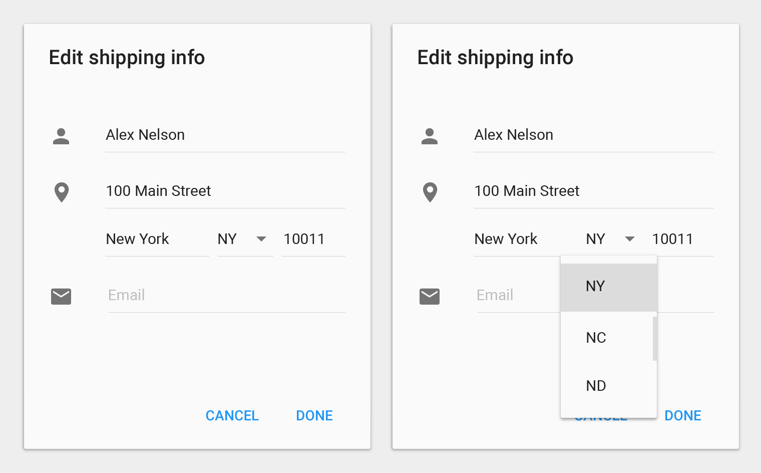 Material Design 菜单应显示在触发元素之上