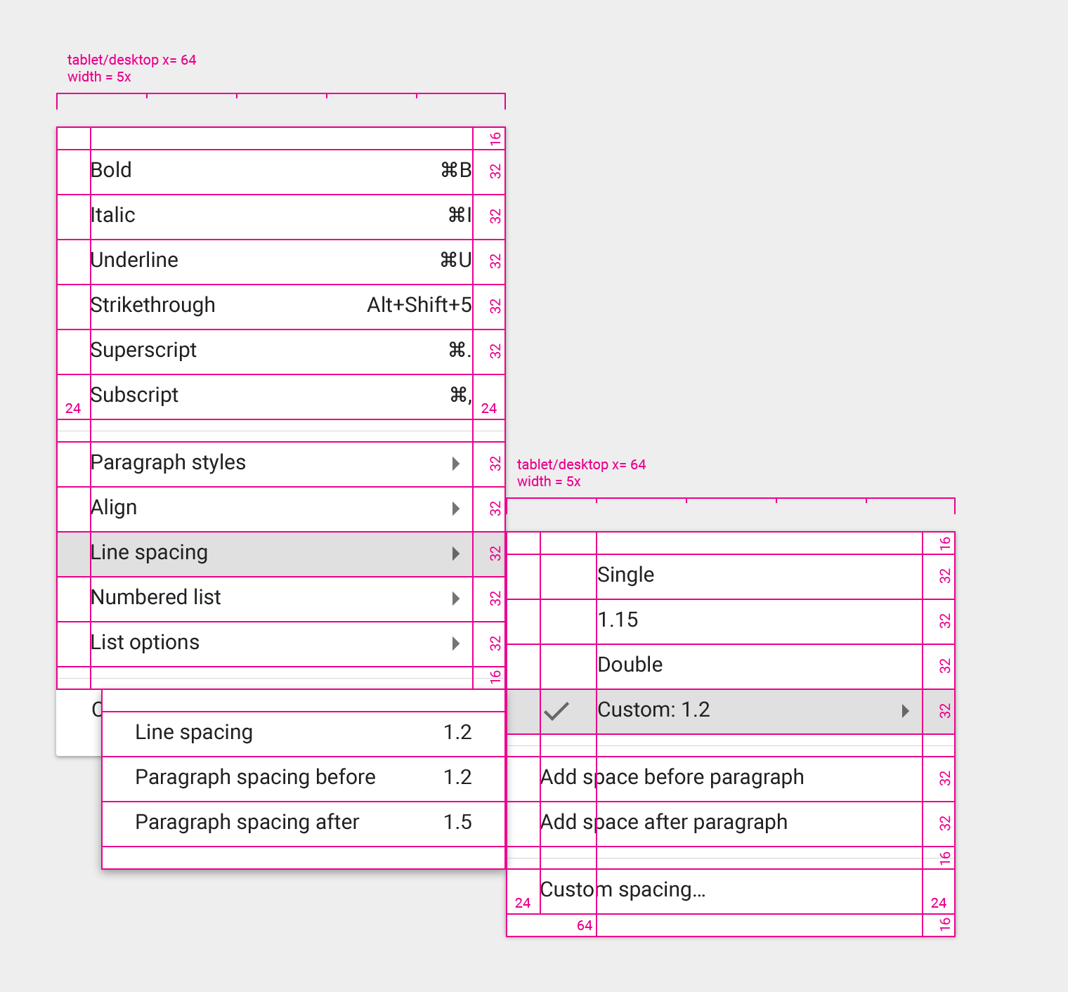 Material Design 中的默认级联菜单