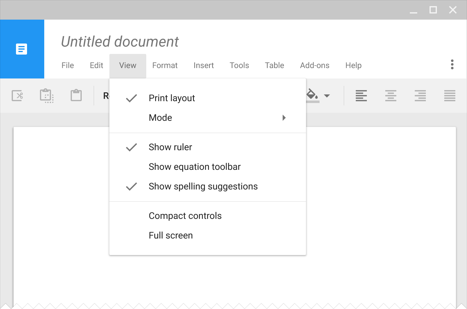 Material Design 中的"视图"菜单项统一特性