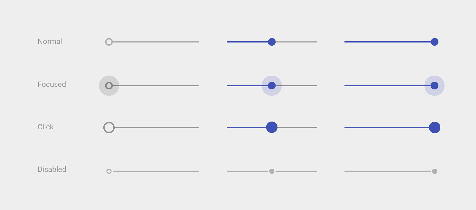 Material Design 亮色主题连续滑块
