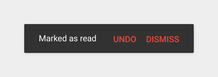 Material Design Snackbar 操作按钮的错误示例
