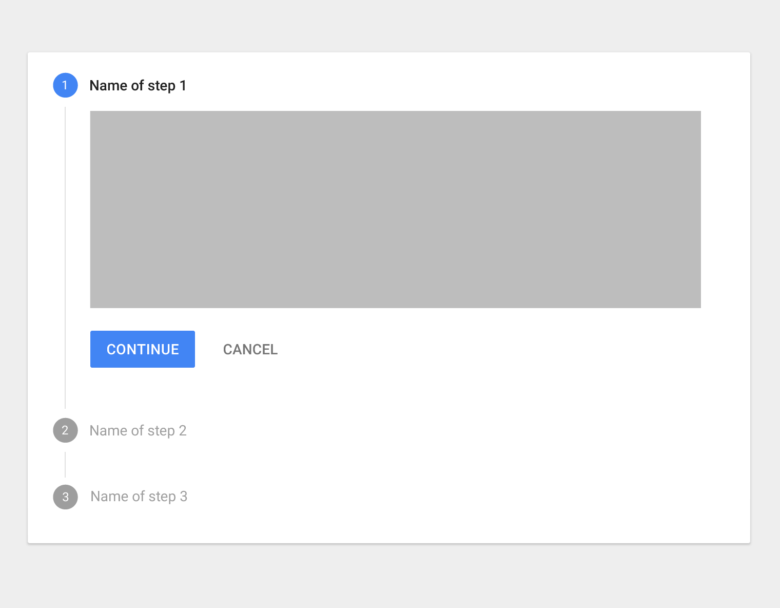 Material Design 中用于指示依赖字段选择的步进器