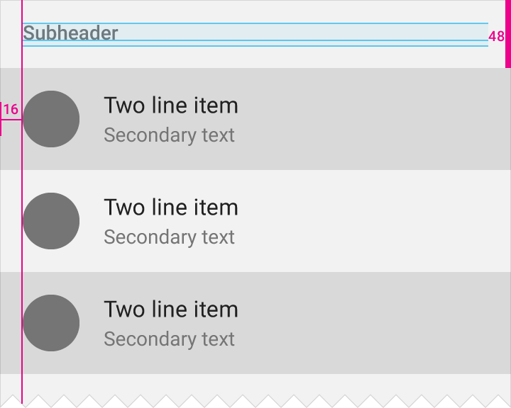 Material Design 风格的灰色子标题